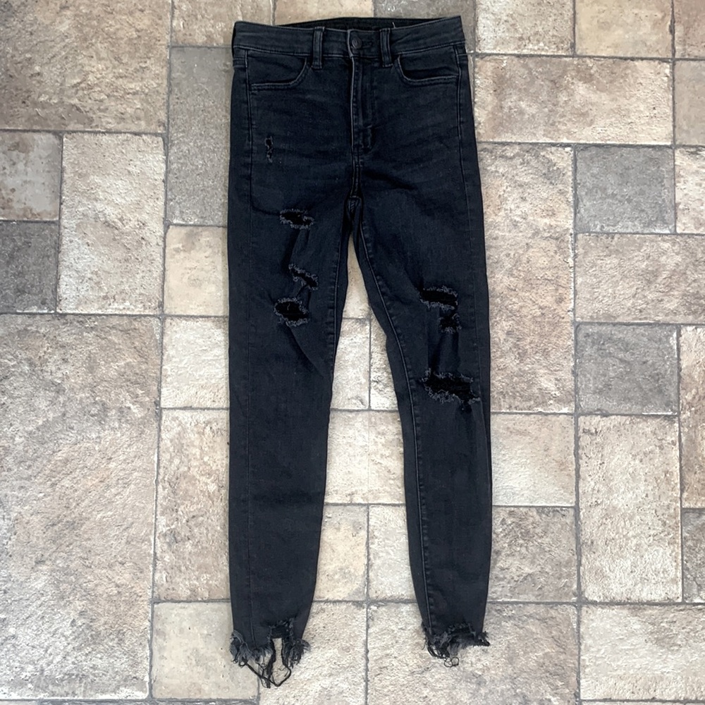 American Eagle Next level stretch super hi-rise jegging crop size 4
